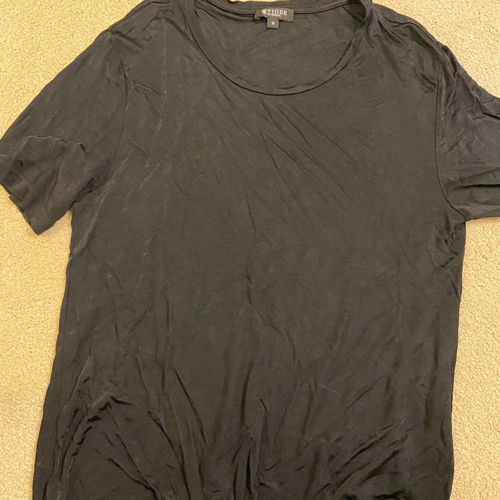 Tiger of Sweden black silk t shirt